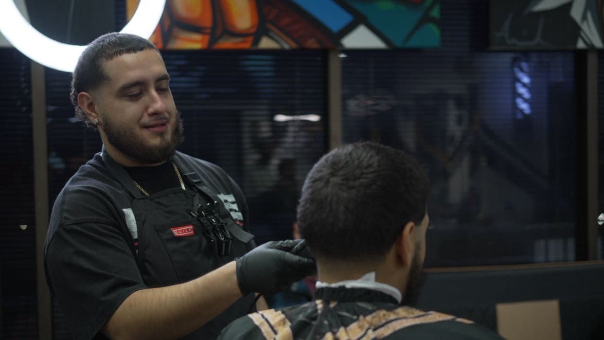 Juju Fades, barber at Aces Barbershop in North Providence, RI