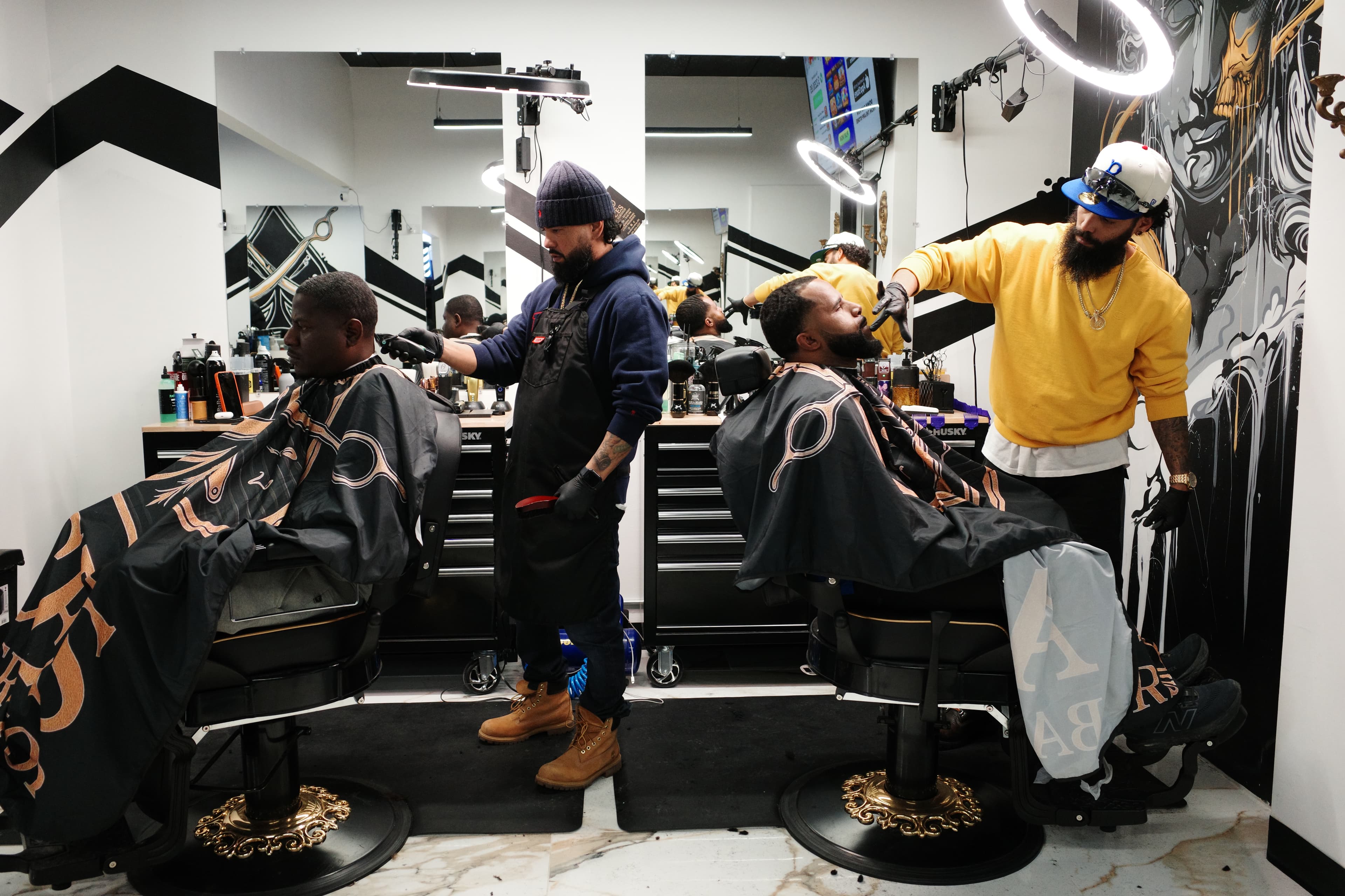 Aces Barbershop station and shop interior