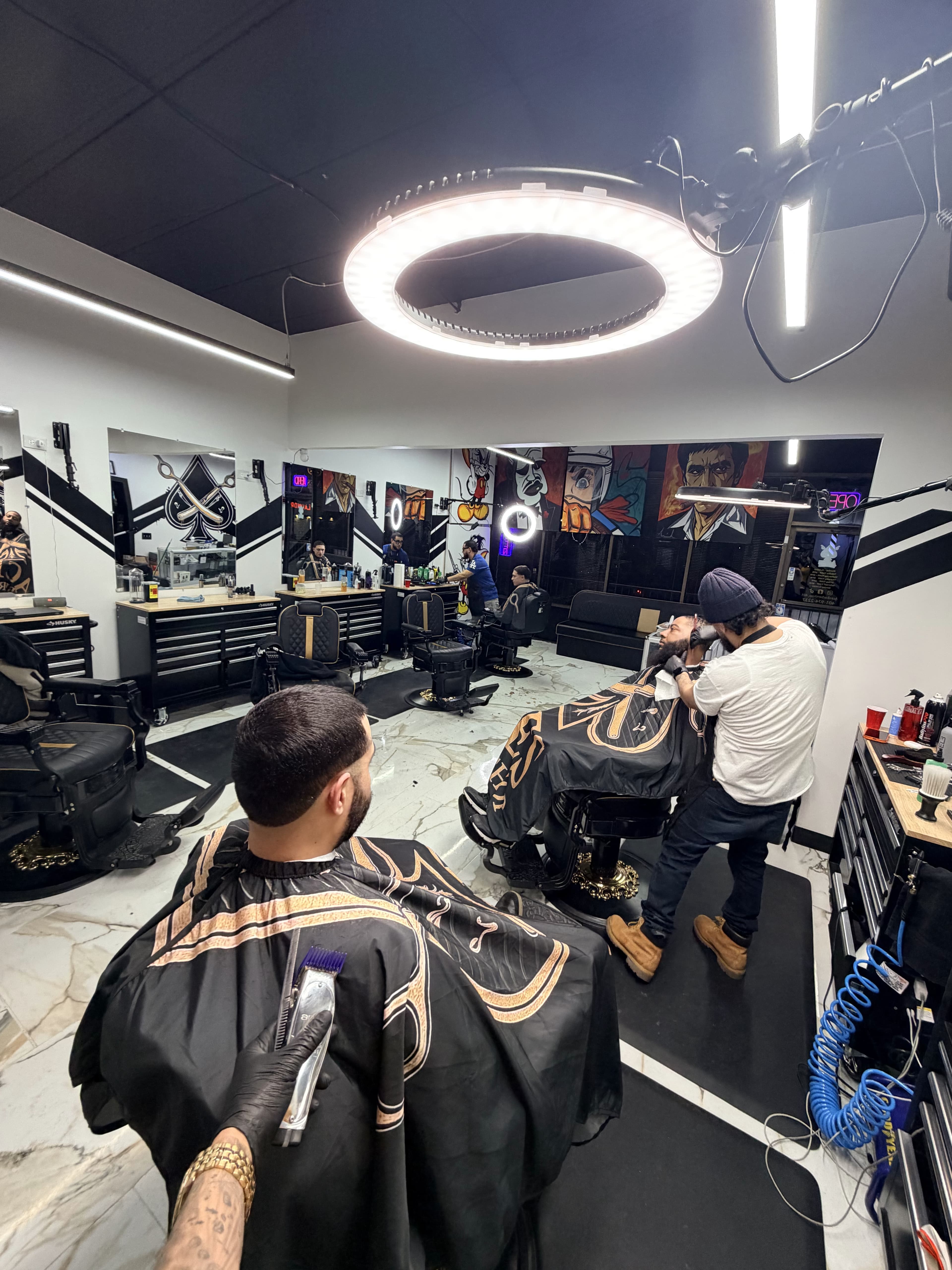 Aces Barbershop interior in North Providence