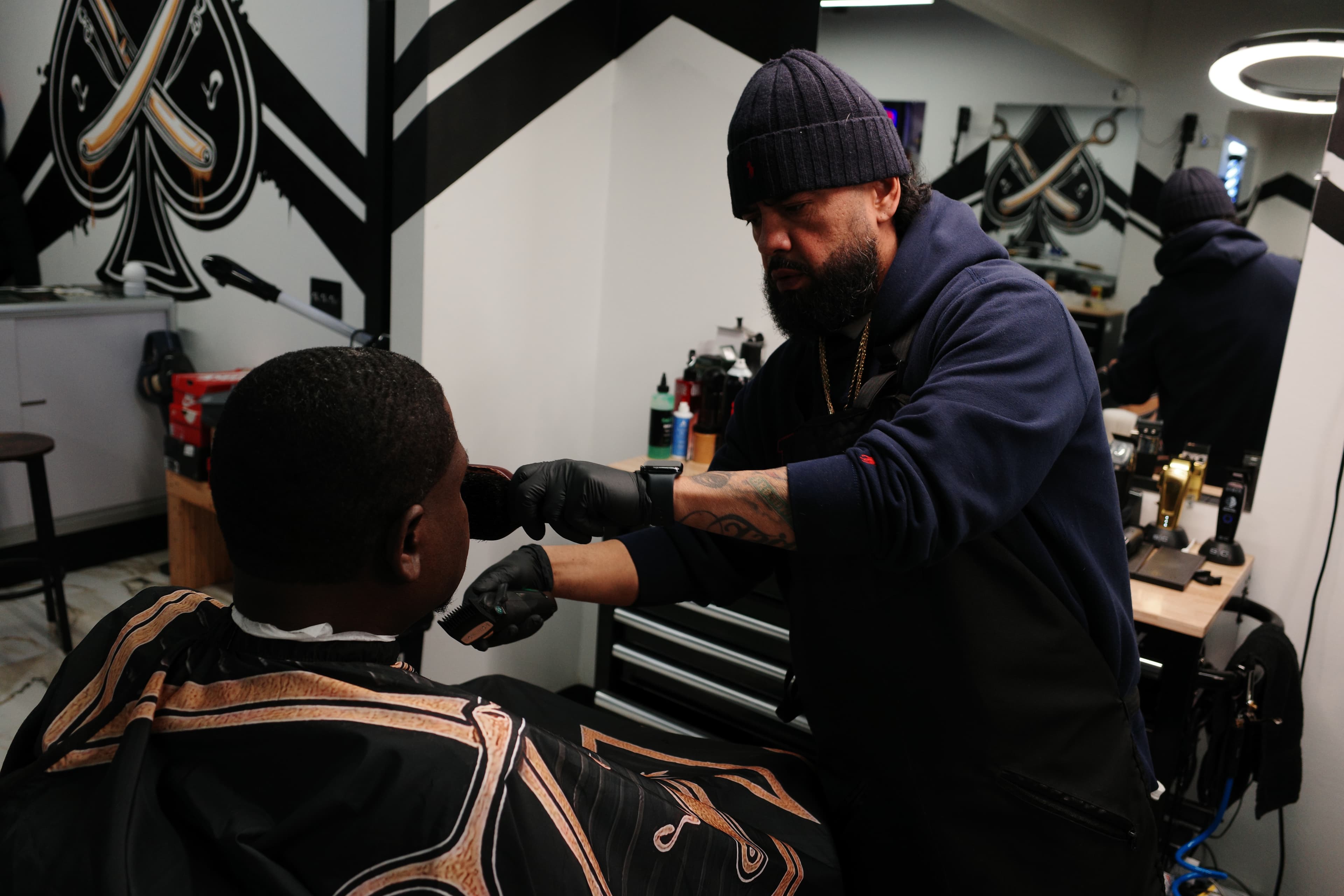 Haircut in progress by WALTNYCE at Aces Barbershop