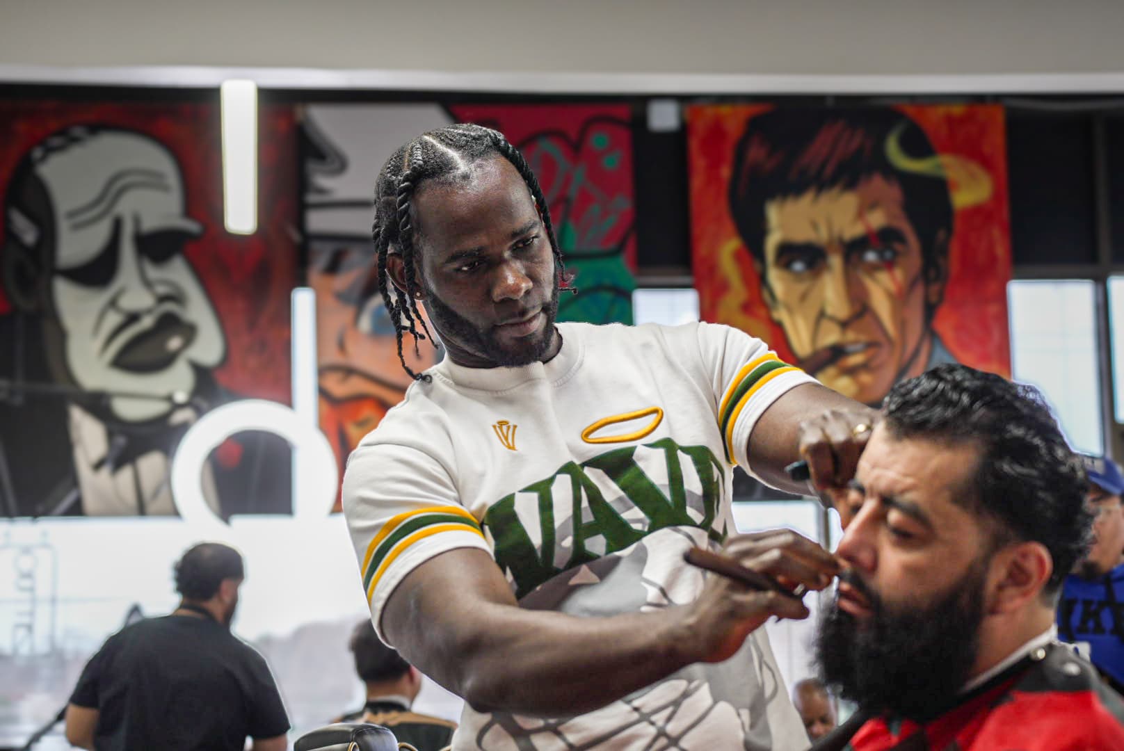 Close-up haircut detail by Mermelada at Aces Barbershop