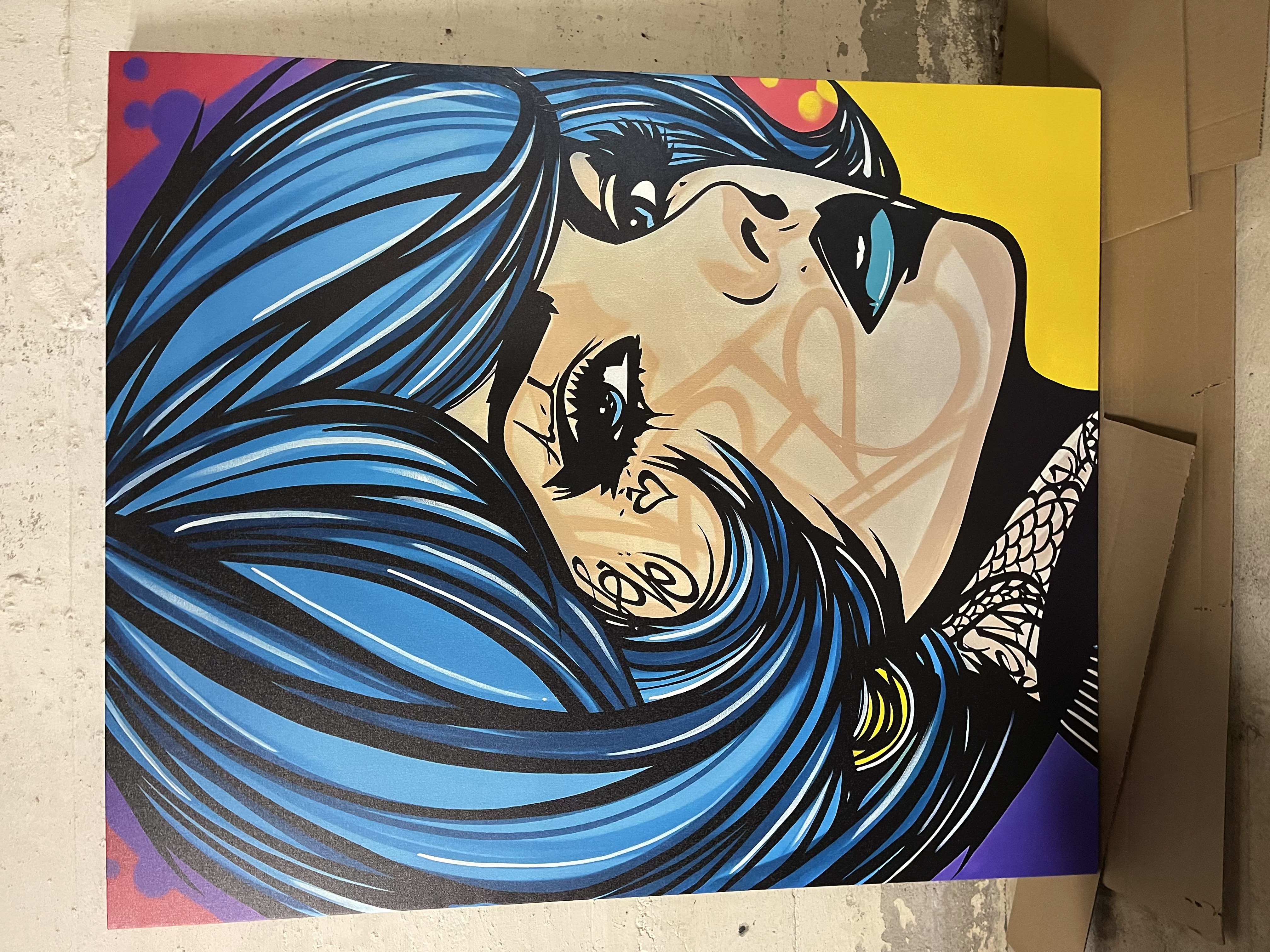 Blue Hair Woman Portrait